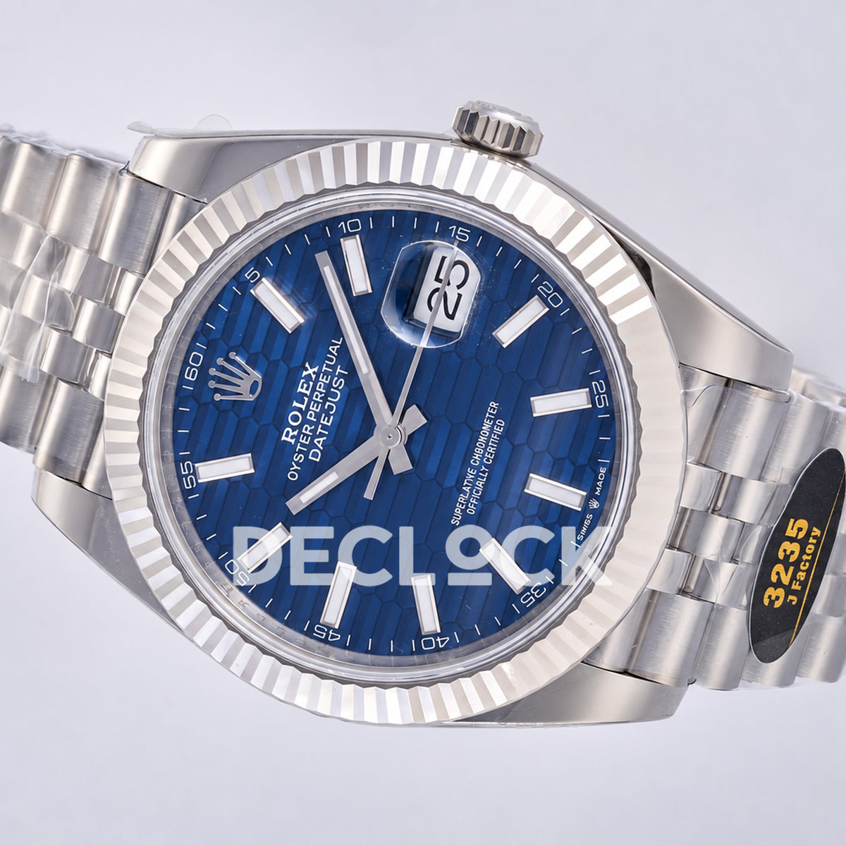 Rolex Datejust 41 126334 Blue Textured Stick Dial Jubilee JF JH3235 Free Sprung