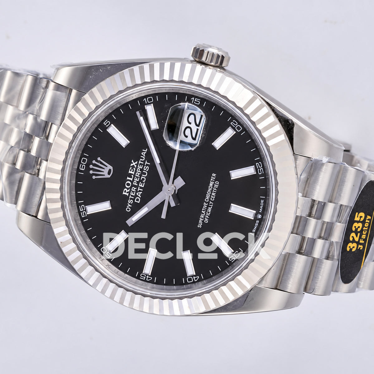 Rolex Datejust 41 126334 Black Stick Dial Jubilee JF JH3235 Free Sprung