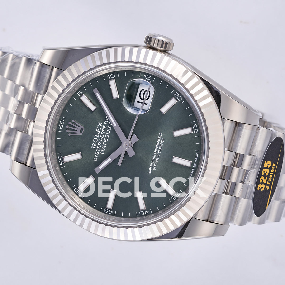 Rolex Datejust 41 126334 Green Stick Dial Jubilee JF JH3235 Free Sprung