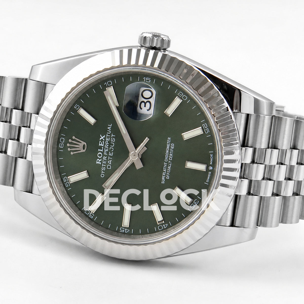 Rolex Datejust 41 126334 Green Stick Dial Jubilee ERF JH3235 Free Sprung
