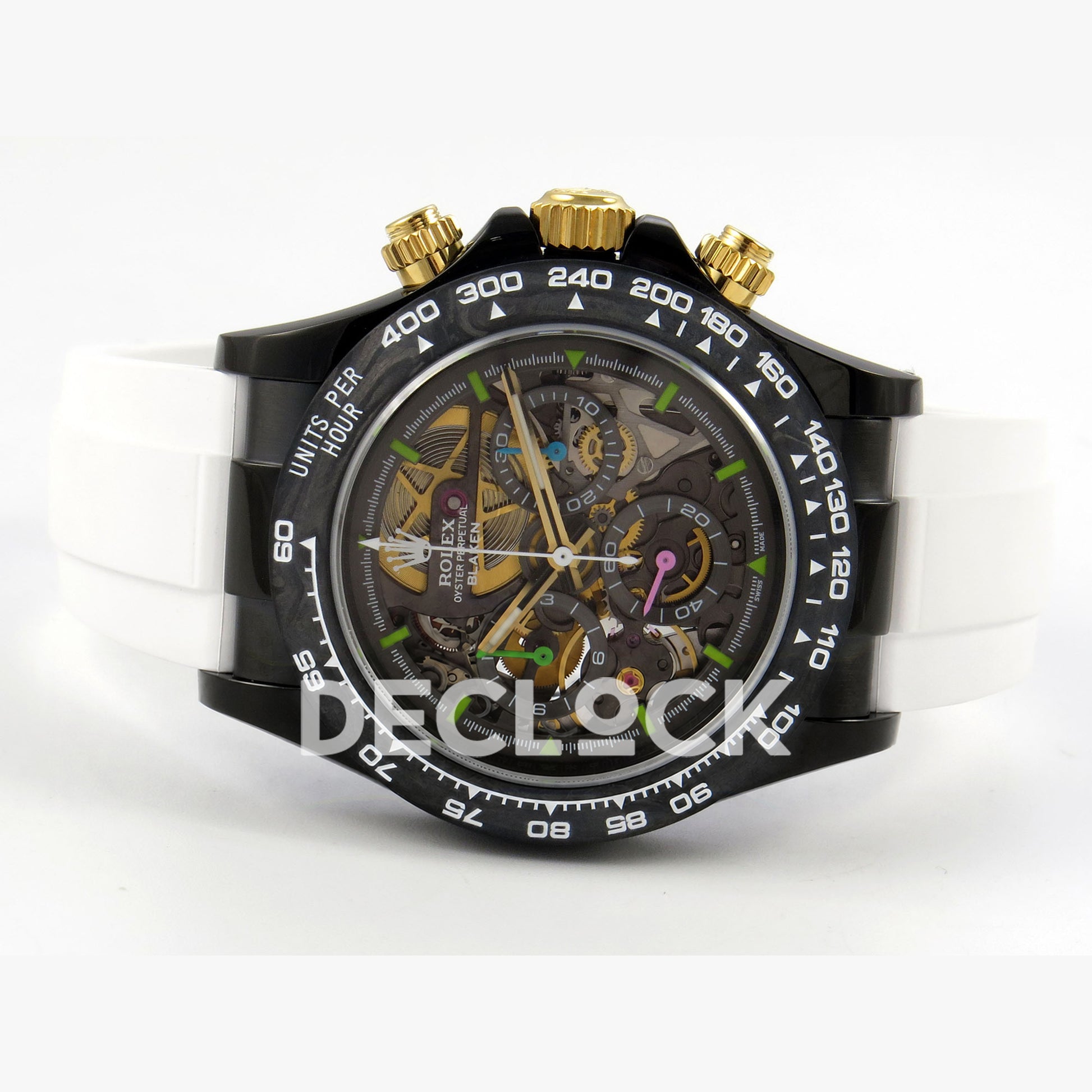 Rolex Daytona Blacken Ceramic Custom PVD SONIC White Rubber SA4130