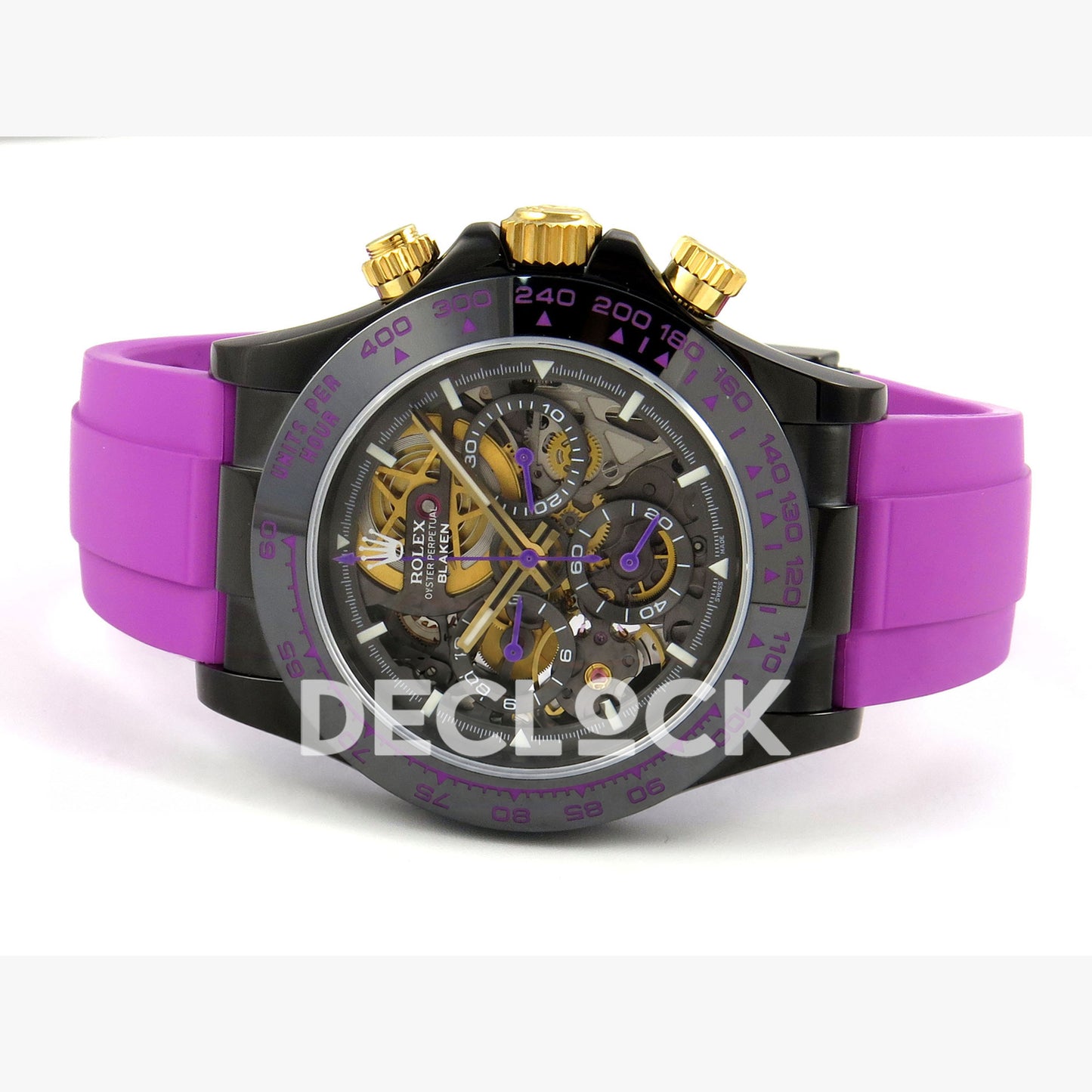 Rolex Daytona Blacken Ceramic Custom PVD SONIC Purple Rubber SA4130