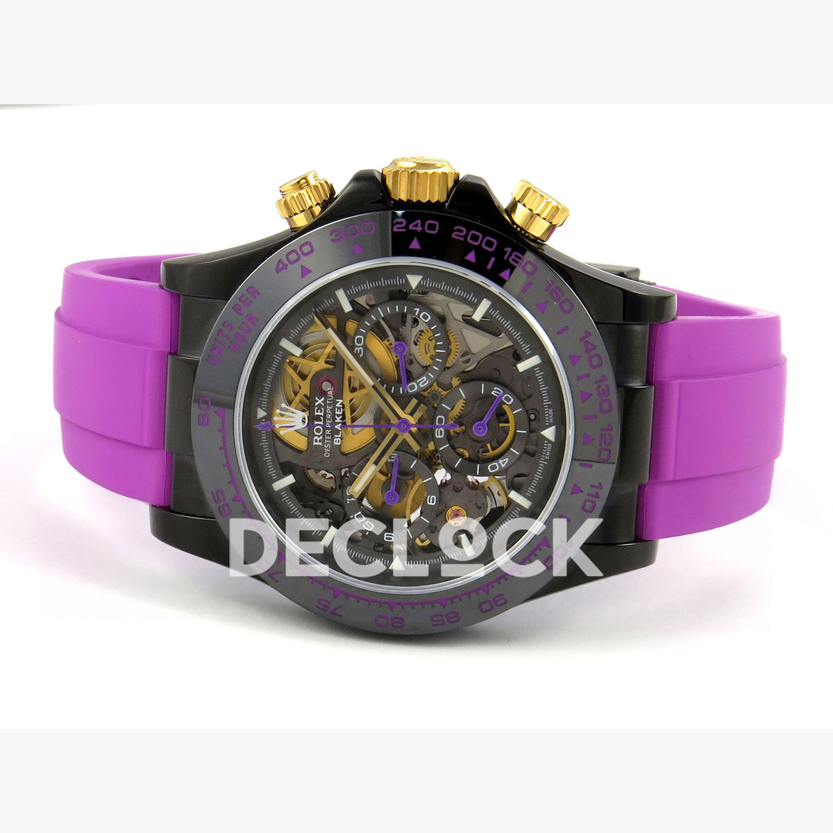 Rolex Daytona Blacken Ceramic Custom PVD SONIC Purple Rubber SA4130