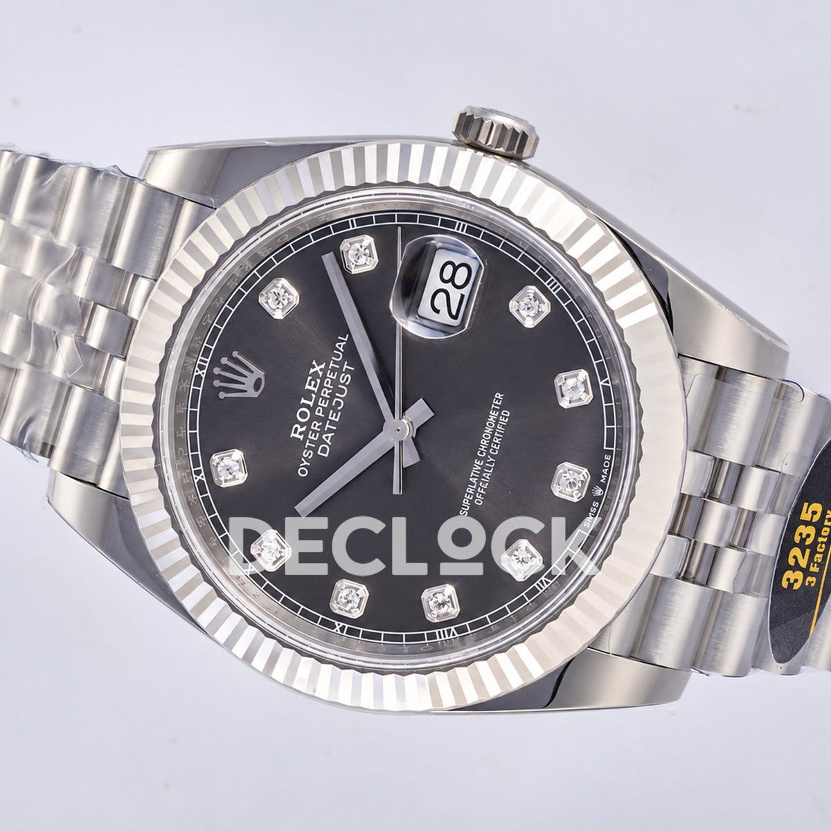 Rolex Datejust 41 126334 Grey Diamond Dial Jubilee JF JH3235 Free Sprung