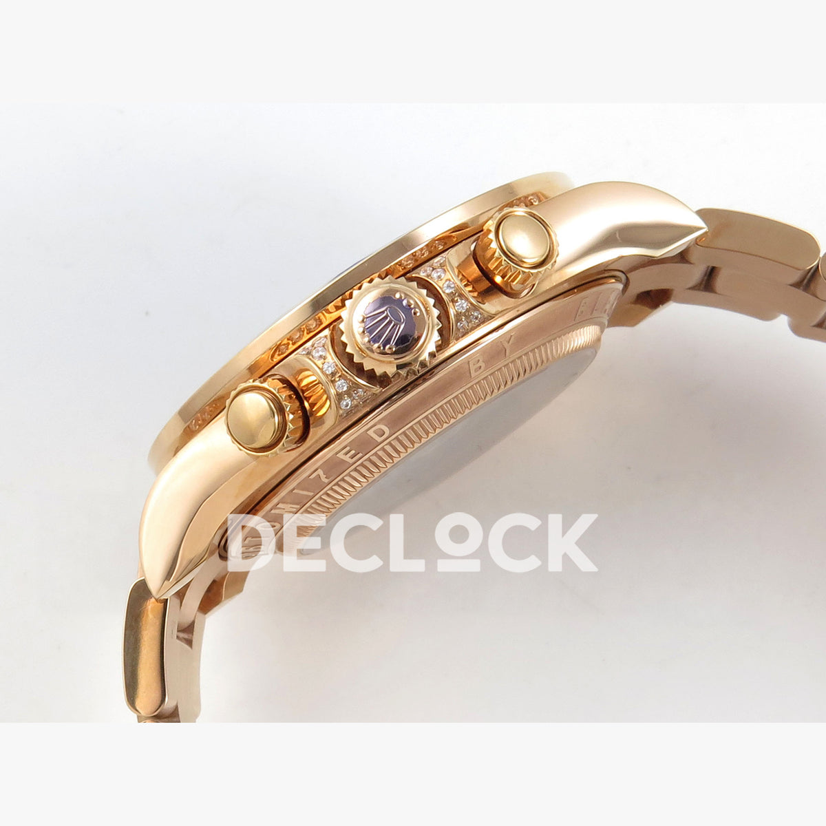 Rolex Daytona Arolla Challenge Blaken Custom Rainbow Diamond Bezel SONIC Skeleton Dial RG Bracelet Super Clone SA4130