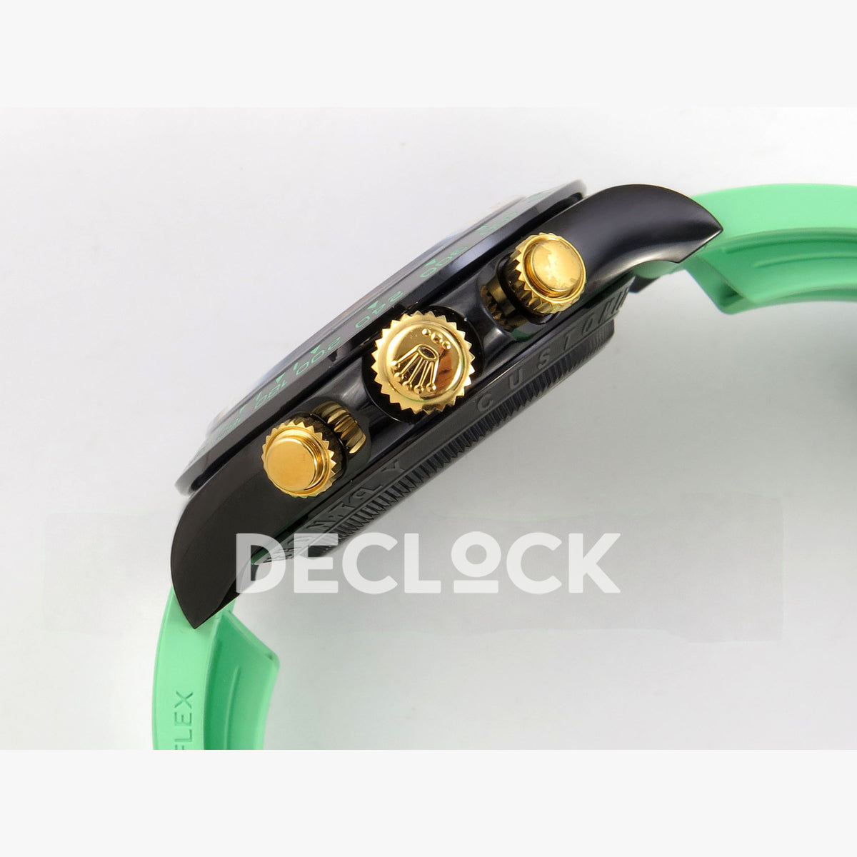 Rolex Daytona Blacken Ceramic Custom PVD SONIC Green Rubber SA4130