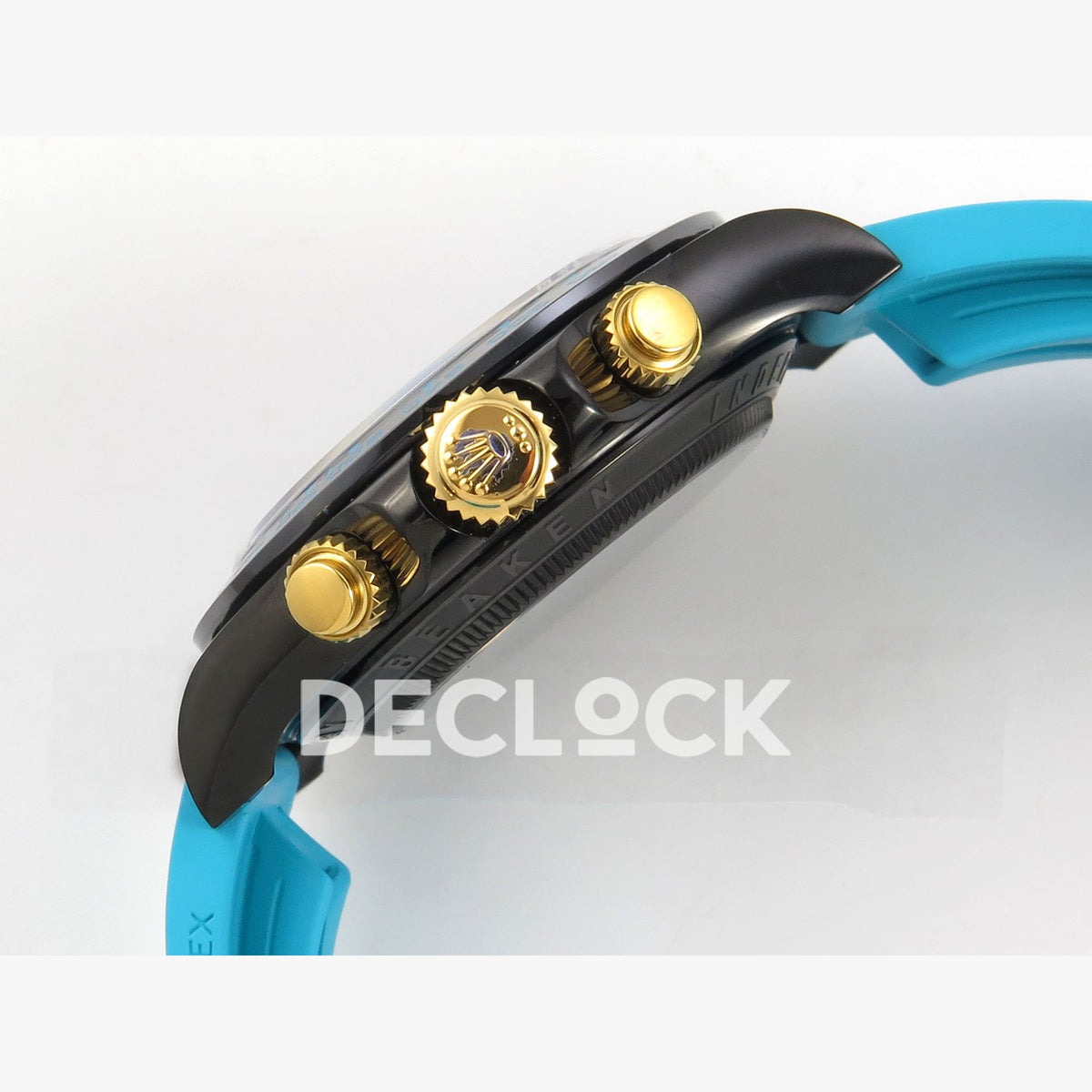 Super Clone Rolex Daytona 126515 Black/RG Stick Dial on Oysterflex Strap DD4131