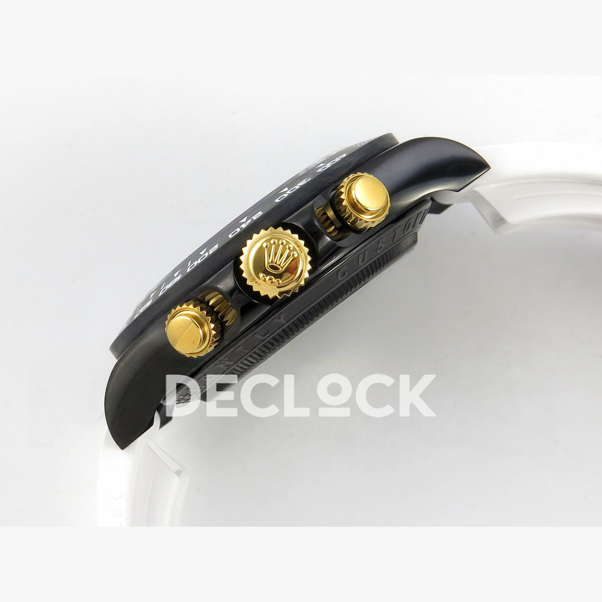 Rolex Daytona Blacken Ceramic Custom PVD SONIC White Rubber SA4130