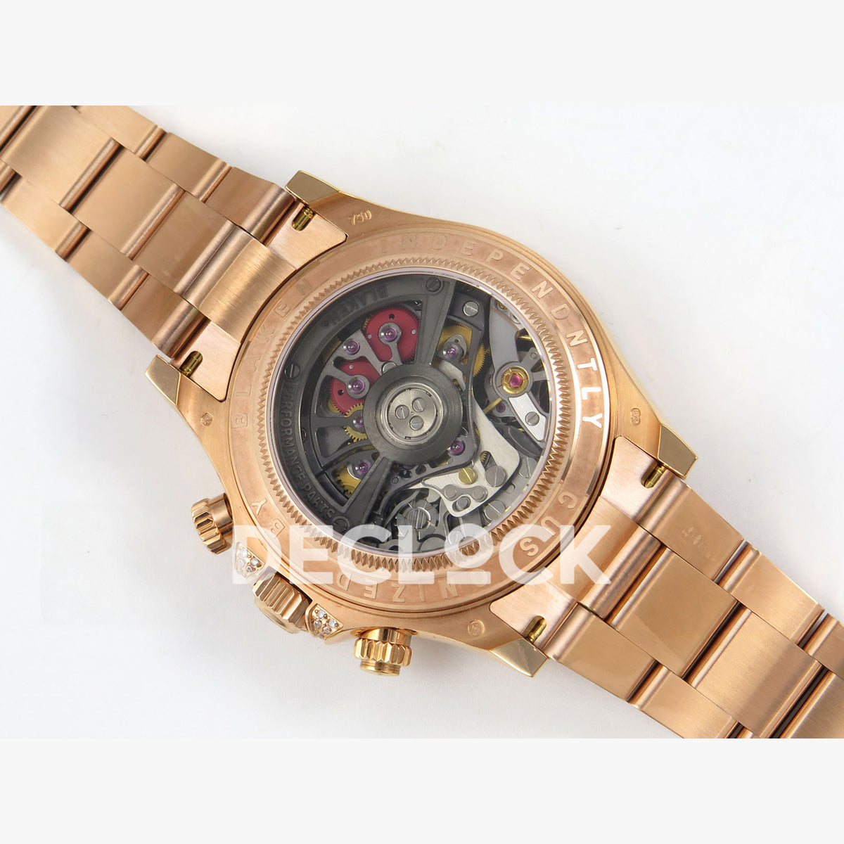 Rolex Daytona Arolla Challenge Blaken Custom Rainbow Diamond Bezel SONIC Skeleton Dial RG Bracelet Super Clone SA4130