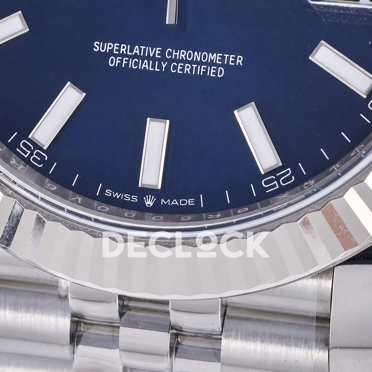 Rolex Datejust 41 126334 Blue Stick Dial Jubilee JF JH3235 Free Sprung