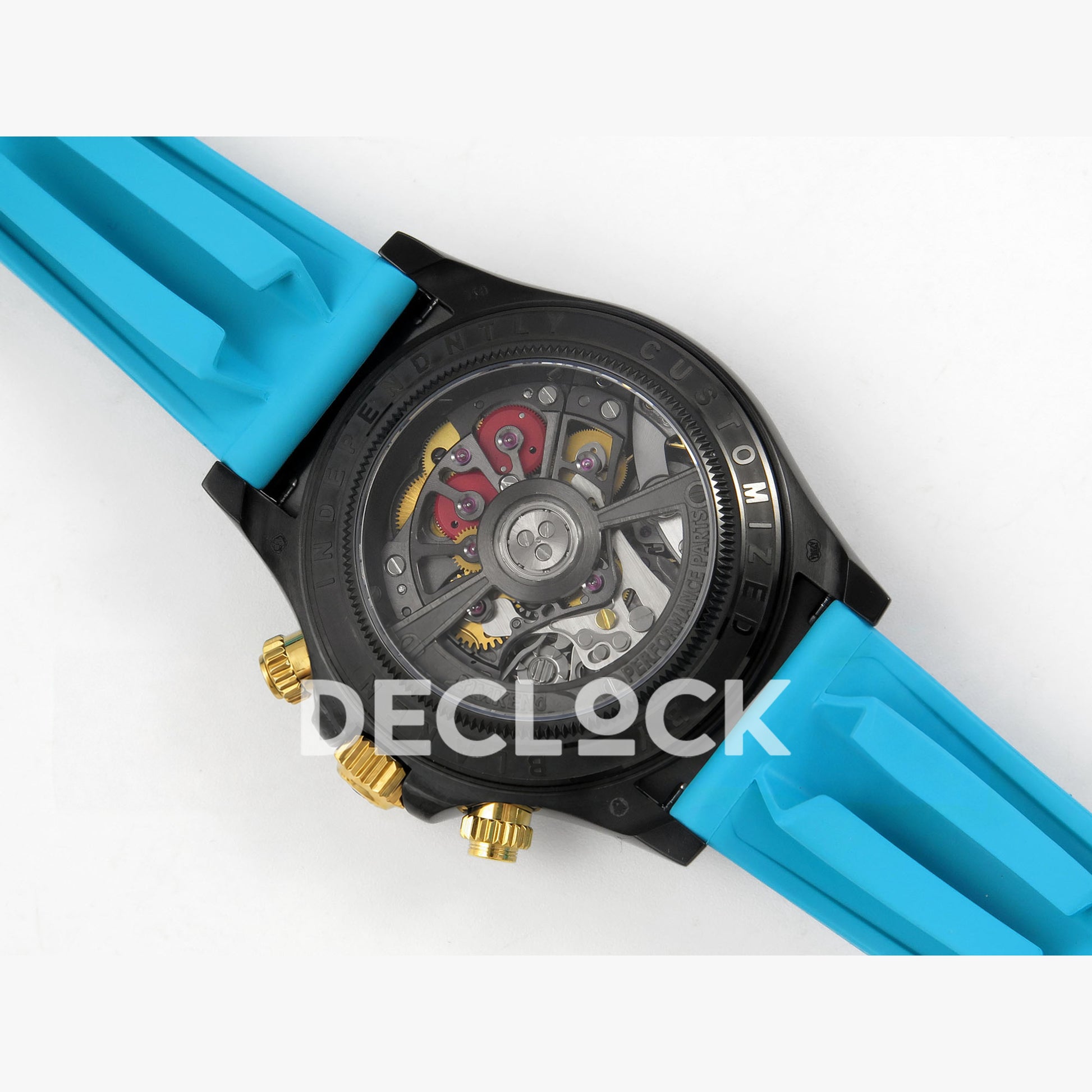 Super Clone Rolex Daytona 126515 Black/RG Stick Dial on Oysterflex Strap DD4131