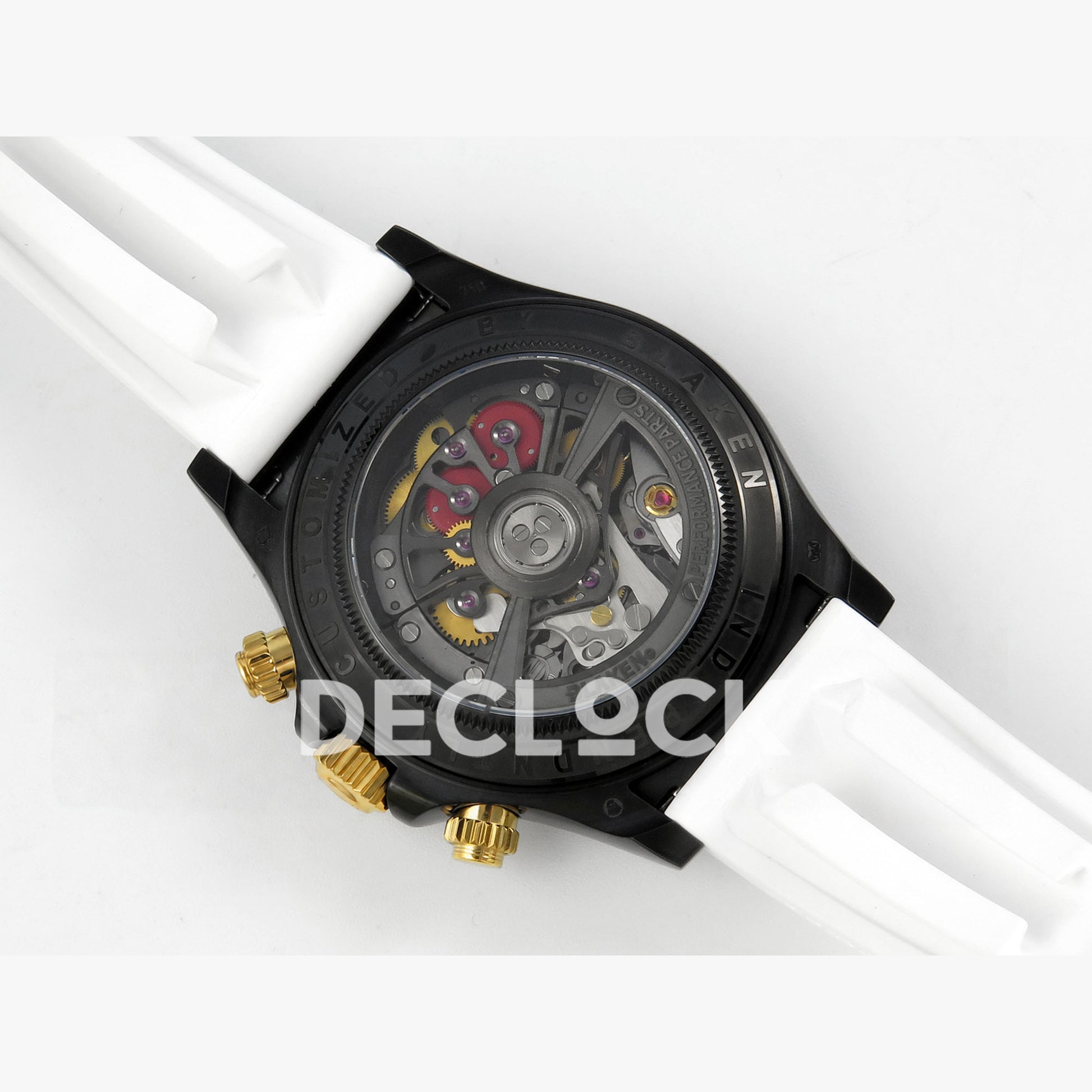 Rolex Daytona Blacken Ceramic Custom PVD SONIC White Rubber SA4130