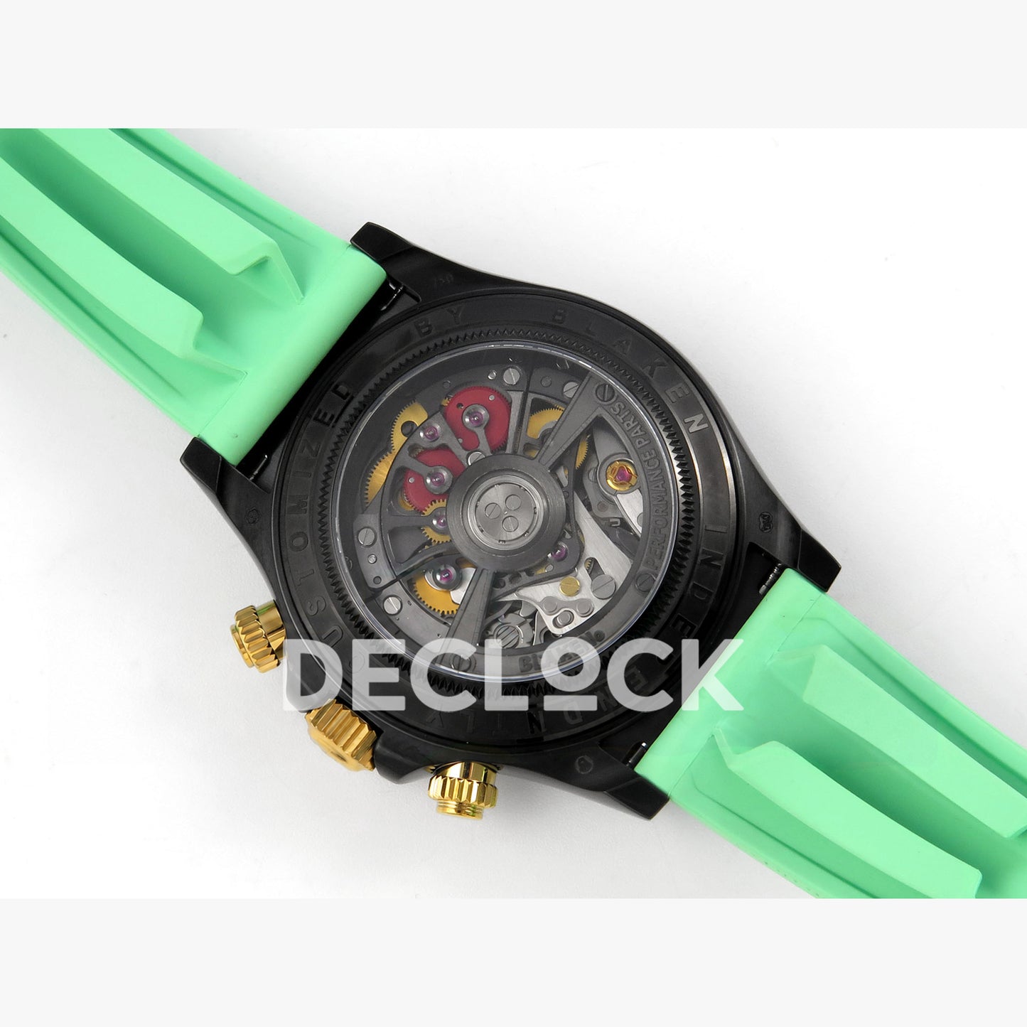 Rolex Daytona Blacken Ceramic Custom PVD SONIC Green Rubber SA4130