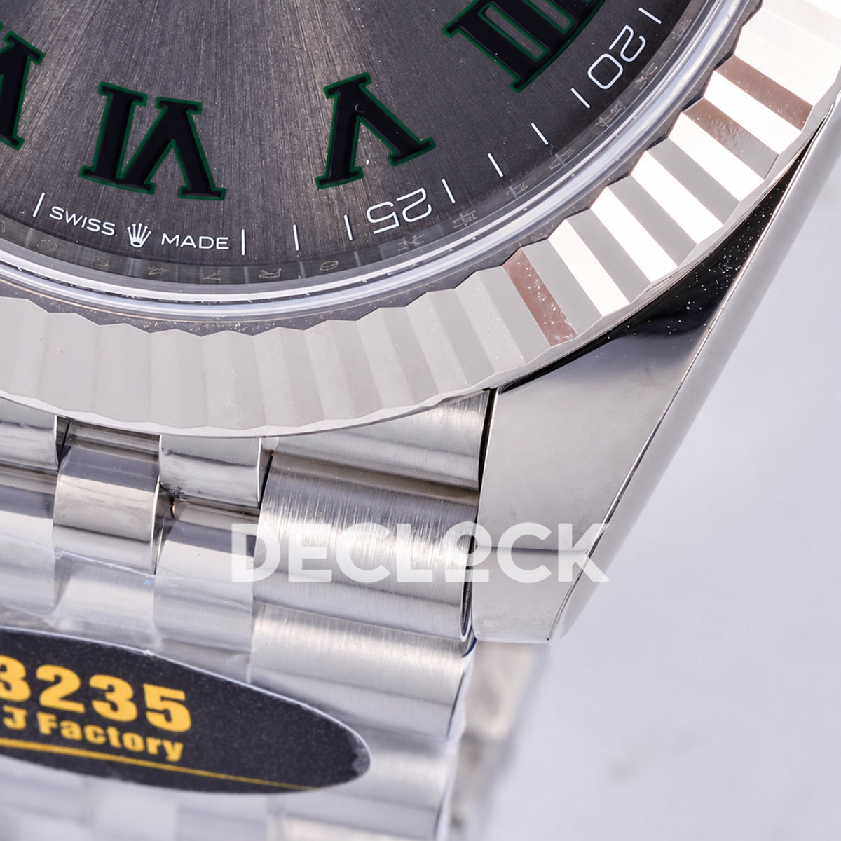 Rolex Datejust 41 126334 Wimbledon Grey Green Roman Dial Jubilee JF JH3235 Free Sprung