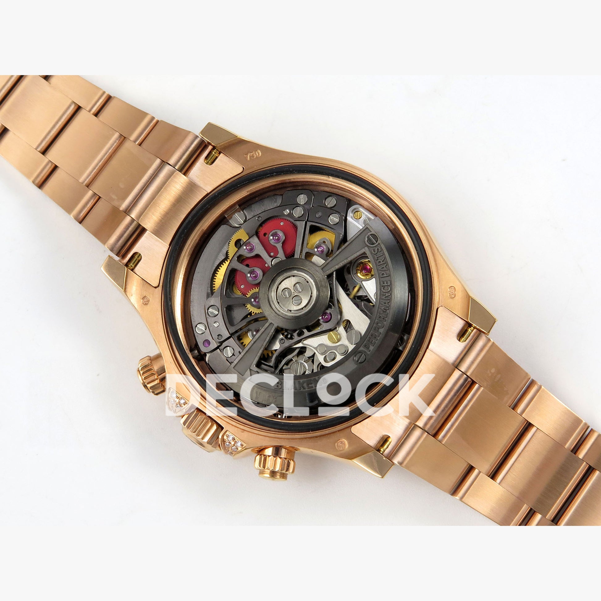 Rolex Daytona Arolla Challenge Blaken Custom Rainbow Diamond Bezel SONIC Skeleton Dial RG Bracelet Super Clone SA4130