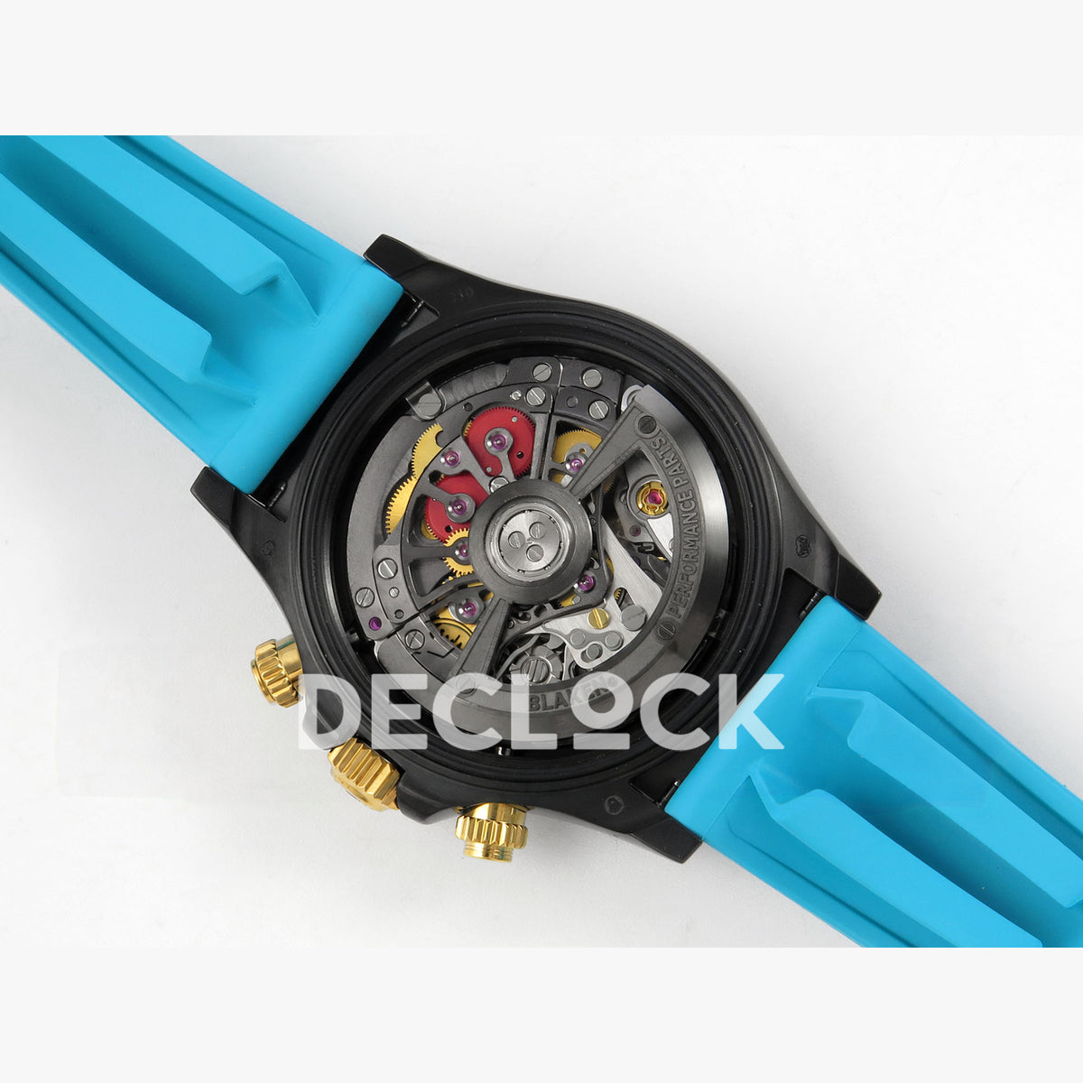Super Clone Rolex Daytona 126515 Black/RG Stick Dial on Oysterflex Strap DD4131