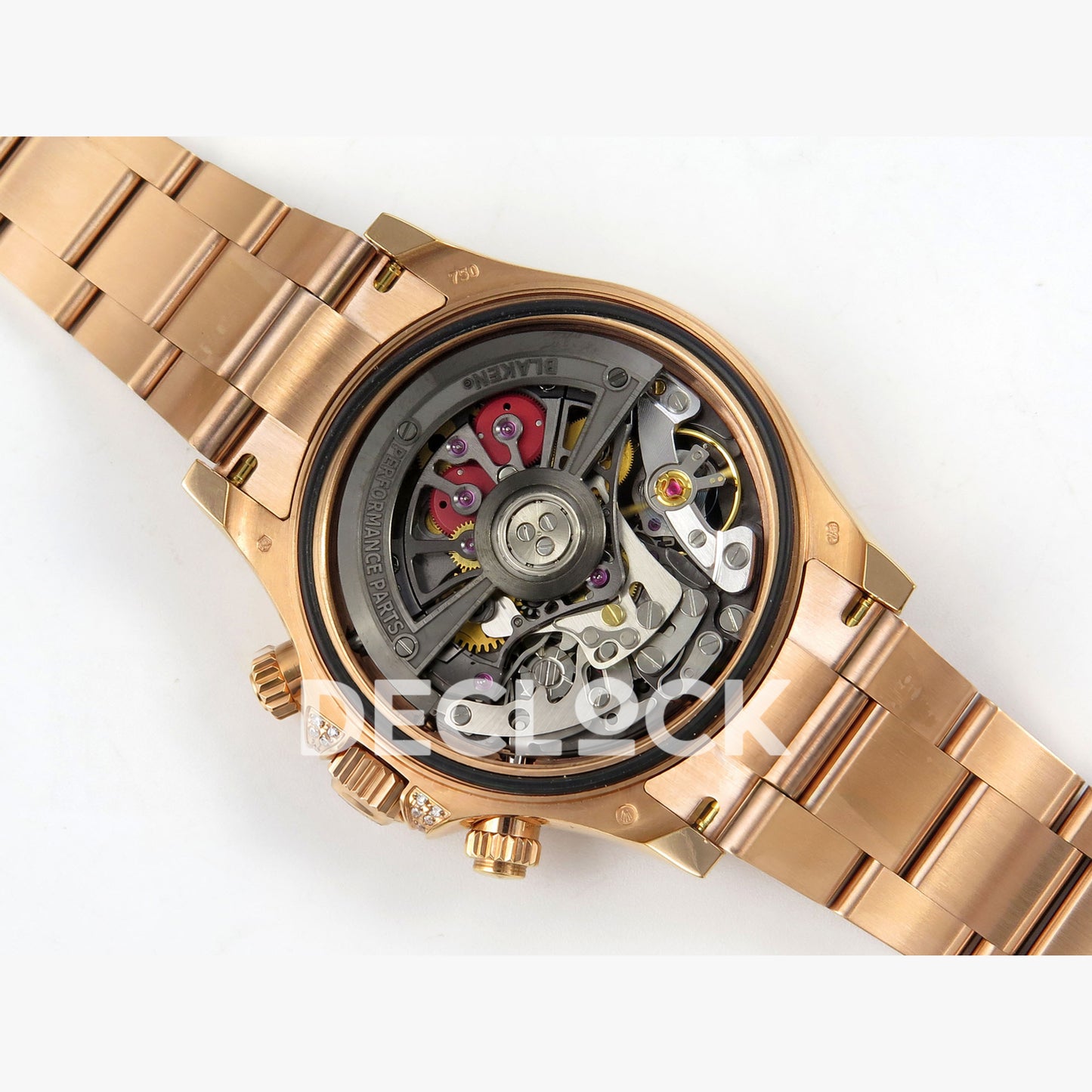 Rolex Daytona Arolla Challenge Blaken Custom Rainbow Diamond Bezel SONIC Skeleton Dial RG Bracelet Super Clone SA4130