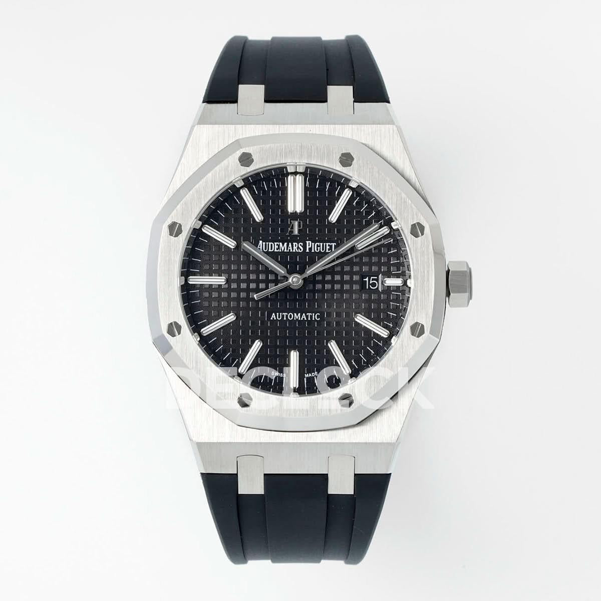 Replica Audemars Pigeut Royal Oak 15400 Best Edition SS/RU Black Textured Dial APSF |  Declock.
