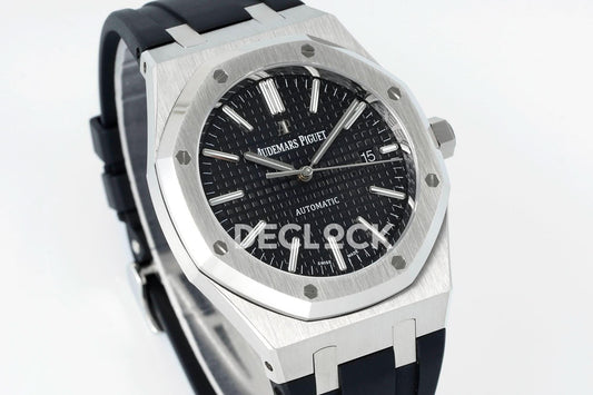 Replica Audemars Pigeut Royal Oak 15400 Best Edition SS/RU Black Textured Dial APSF |  Declock.