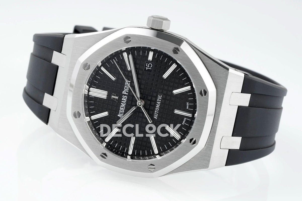 Replica Audemars Pigeut Royal Oak 15400 Best Edition SS/RU Black Textured Dial APSF |  Declock.