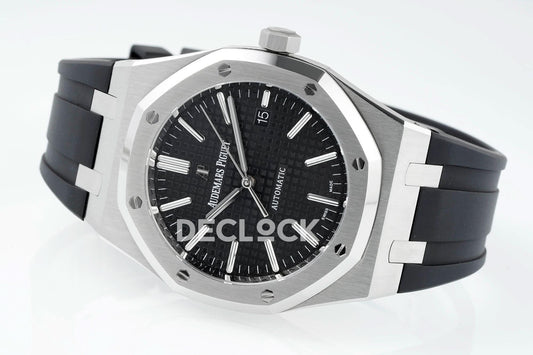 Replica Audemars Pigeut Royal Oak 15400 Best Edition SS/RU Black Textured Dial APSF |  Declock.
