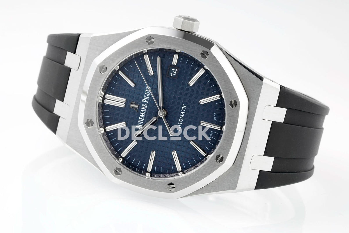 Replica Audemars Pigeut Royal Oak 15400 Best Edition SS/RU Blue Textured Dial APSF |  Declock.
