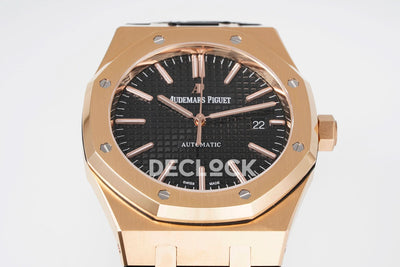 Royal Oak 41mm 15400 RG APSF Black Dial on Black Leather Strap