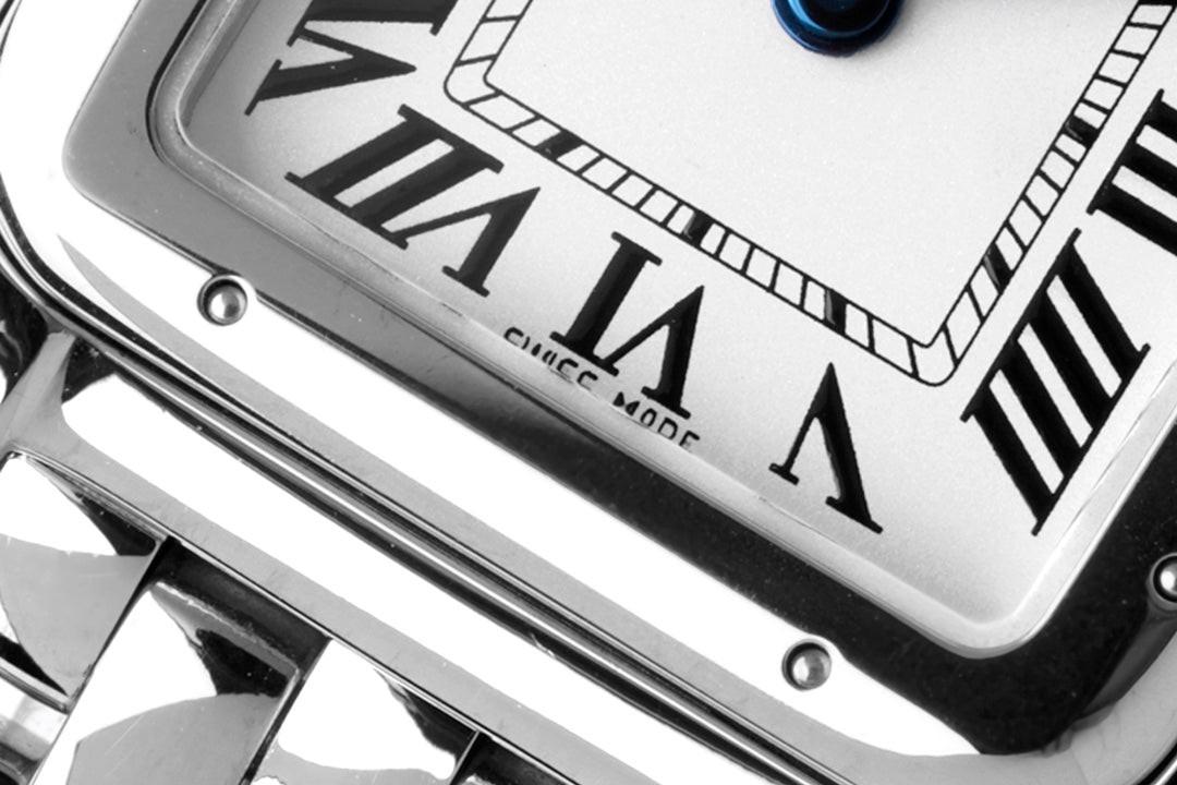 Replica Cartier Panthère Ladies 22mm SS White Dial on SS Bracelet Ronda Quartz |  Declock.