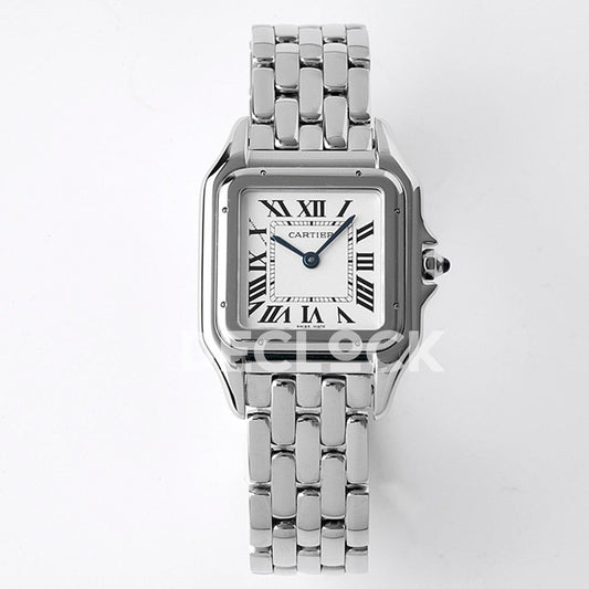 Replica Cartier Panthère 27mm BVF 1:1 Best Edition SS White Dial on SS Bracelet Ronda Quartz | Declock.