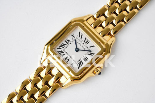 Replica Cartier Panthère 27mm BVF 1:1 Best Edition YG White Dial on YG Bracelet Ronda Quartz |  Declock.