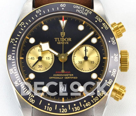 Replica Tudor Black Bay Chrono S&G Ref: M79363N on Leather Strap | Declock.