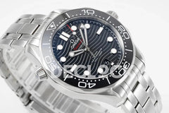 Replica Omega Seamaster Diver 300M SS Black Ceramic Bezel Black Dial on SS Bracelet