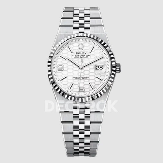 Replica Rolex Land-Dweller 40mm 127334 WG in White Dial | Declock.