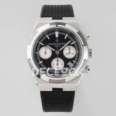Overseas 5520V WG Black Dial On Black Rubber Strap