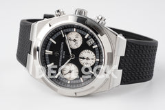 Overseas 5520V WG Black Dial On Black Rubber Strap