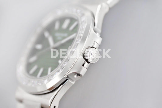 Replica Pattek Philippe Nautilus 5711/1A Green Dial Diamond Bezel | Declock.