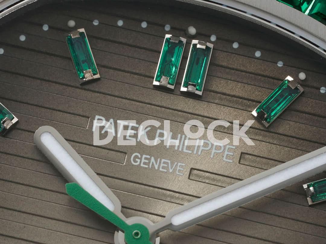 Replica Pattek Philippe Nautilus 5711 Brown Dial Green Diamond Bezel |  Declock.