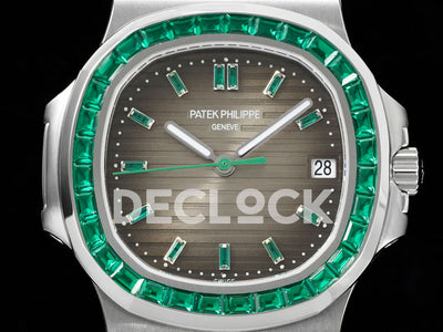 Nautilus 5711 Brown Dial Green Diamond Bezel