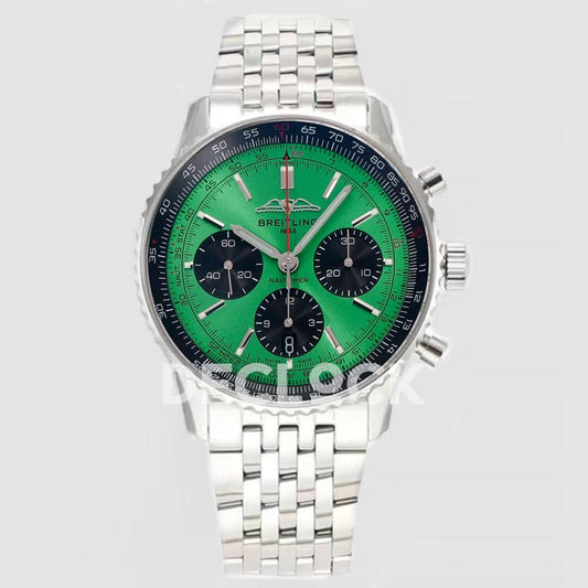 Replica Breitling Navitimer 01 Chronograph Green Dial Ref: AB0121211B1A1 |  Declock.