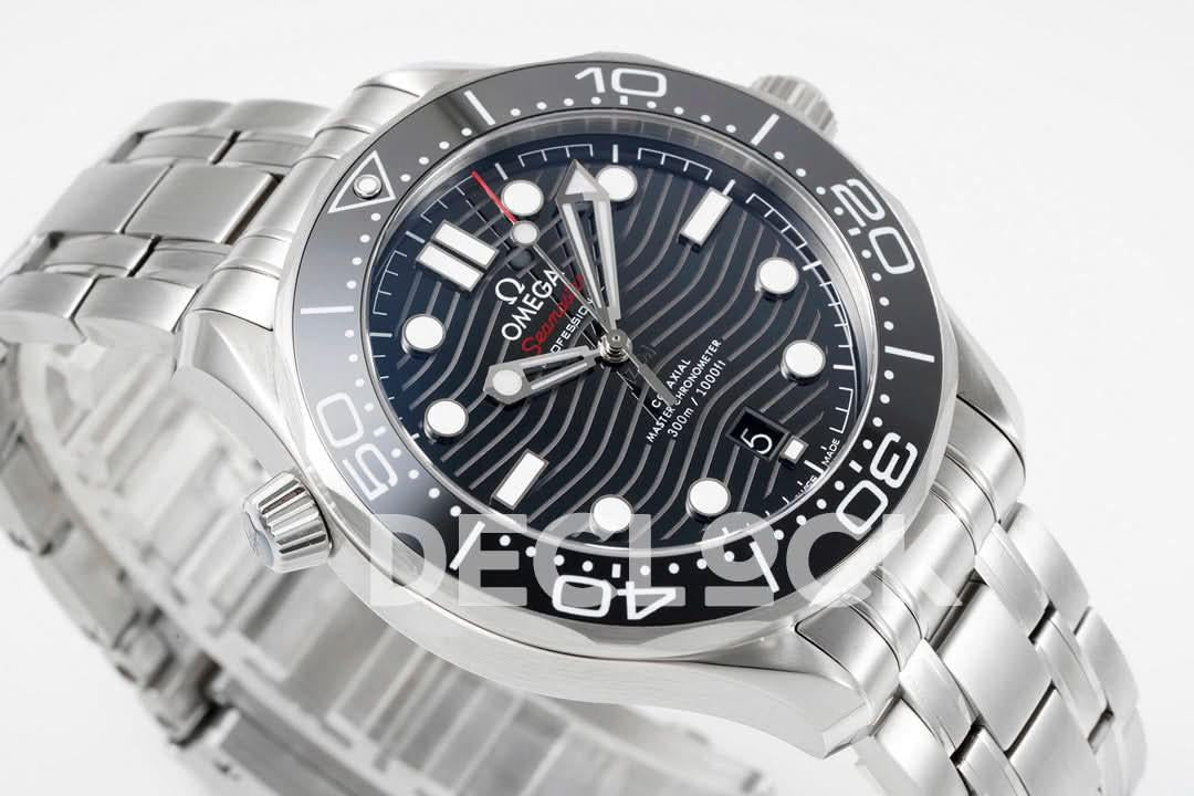 Replica Declock Seamaster Diver 300M SS Black Ceramic Bezel Blue Dial on SS Bracelet |  Declock.