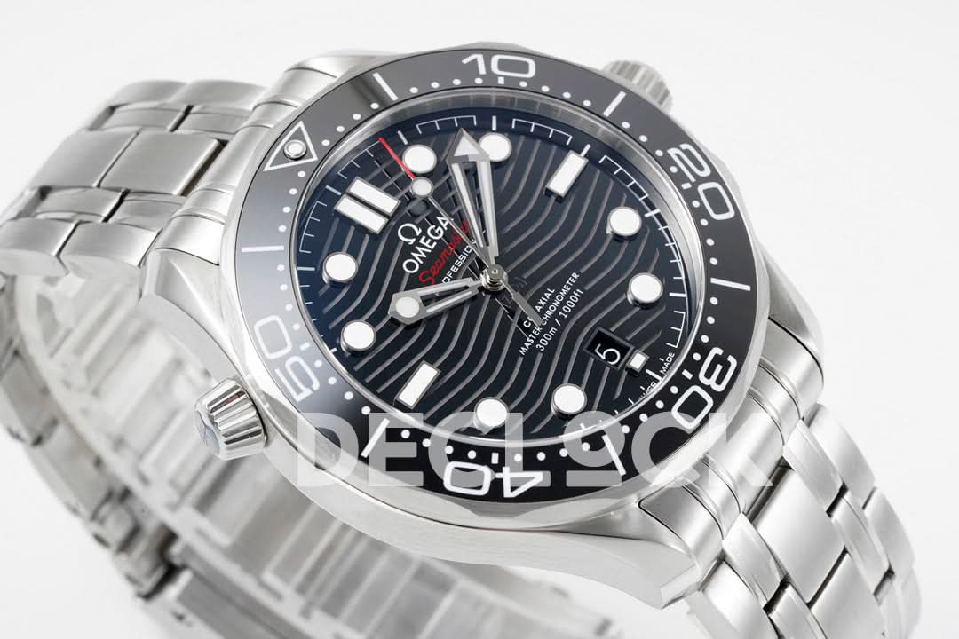 Seamaster Diver 300M SS Black Ceramic Bezel Blue Dial on SS Bracelet