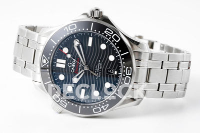 Seamaster Diver 300M SS Black Ceramic Bezel Blue Dial on SS Bracelet