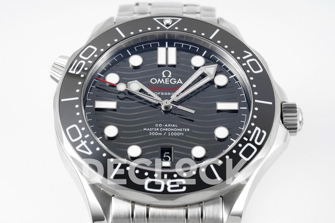 Replica Declock Seamaster Diver 300M SS Black Ceramic Bezel Blue Dial on SS Bracelet |  Declock.