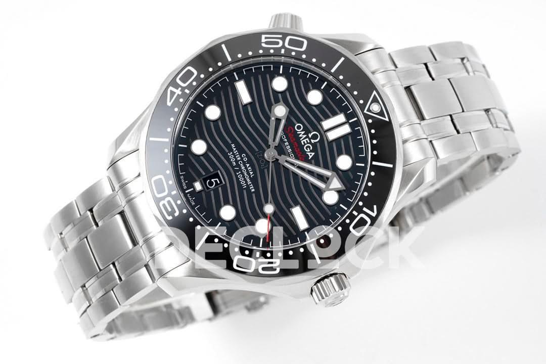 Replica Declock Seamaster Diver 300M SS Black Ceramic Bezel Blue Dial on SS Bracelet |  Declock.