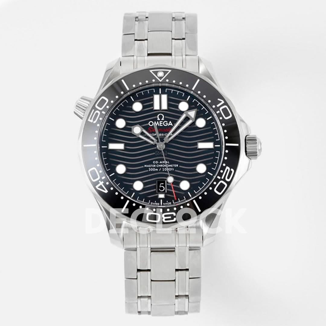Replica Declock Seamaster Diver 300M SS Black Ceramic Bezel Blue Dial on SS Bracelet |  Declock.