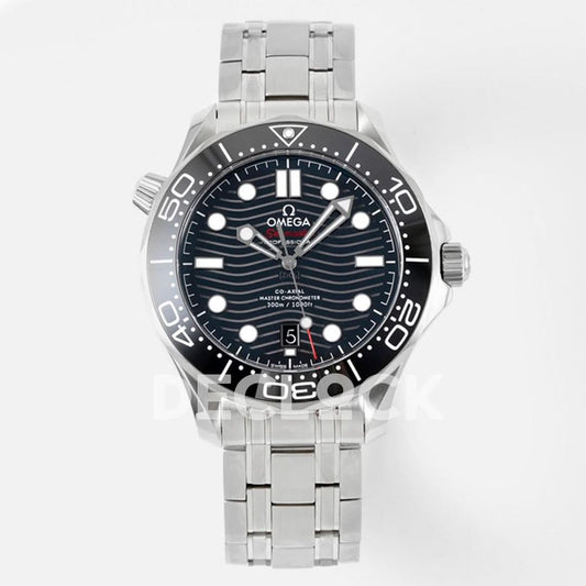 Replica Declock Seamaster Diver 300M SS Black Ceramic Bezel Blue Dial on SS Bracelet |  Declock.