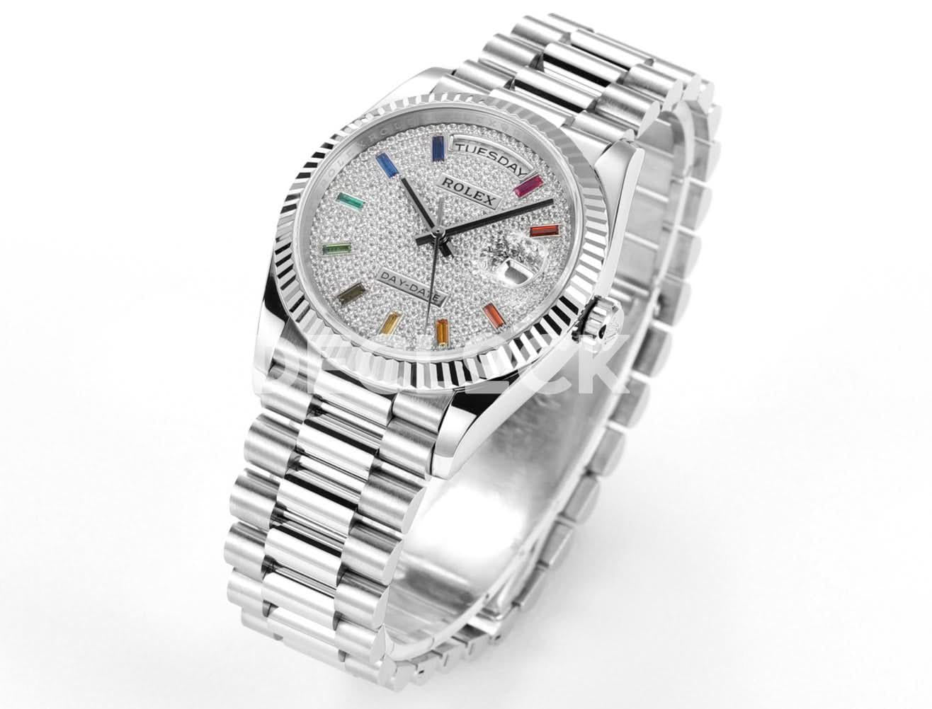 Replica Rolex Day-Date 36 128238 Diamond Dial in WG |  Declock.