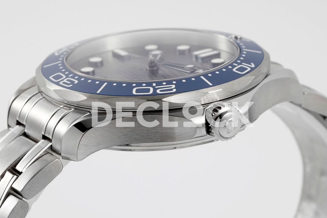 Seamaster Diver 300M SS Blue Ceramic Bezel Gray Dial on SS Bracelet