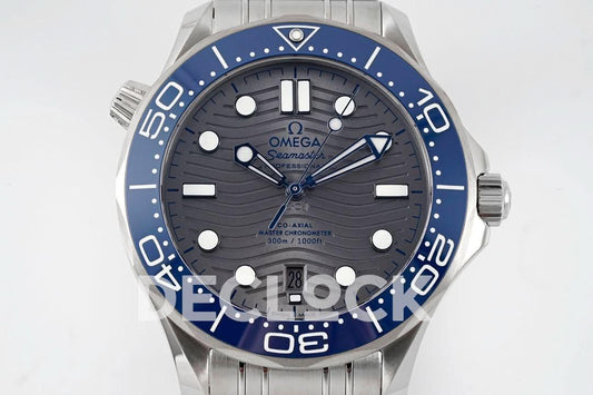 Replica Declock Seamaster Diver 300M SS Blue Ceramic Bezel Gray Dial on SS Bracelet | Declock.