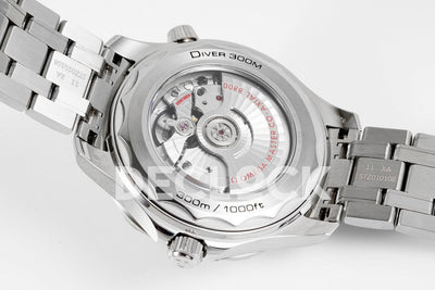 Seamaster Diver 300M SS Blue Ceramic Bezel Gray Dial on SS Bracelet